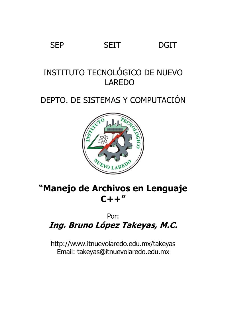 Imágen de pdf Manejo de Archivos en Lenguaje C++